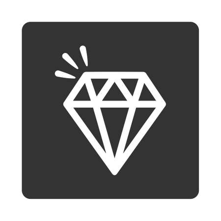 Crystal icon from Commerce Buttons OverColor Set. Glyph style is white and gray colors, flat square rounded button, white background.の写真素材