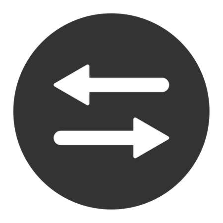 Arrows Exchange Horizontal icon from Primitive Round Buttons OverColor Set. This round flat button is drawn with white and gray colors on a white background.のイラスト素材