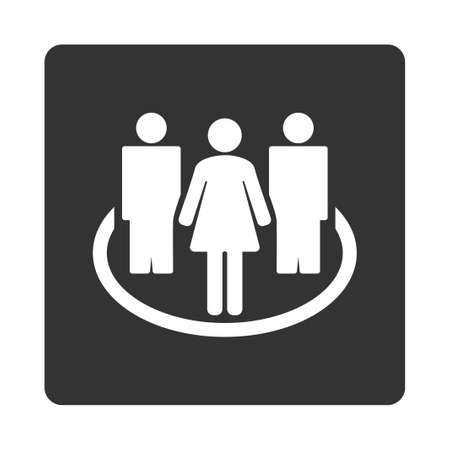 Society icon. Glyph style is white and gray colors, flat rounded square button on a white background.の写真素材