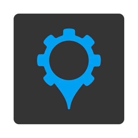 GPS settings icon. This flat rounded square button uses white and gray colors and isolated on a white background.のイラスト素材