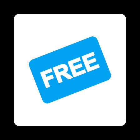 Free card icon. Glyph style is blue and white colors, flat rounded square button on a black background.の写真素材