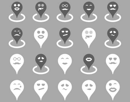 Smiled location iconsの写真素材