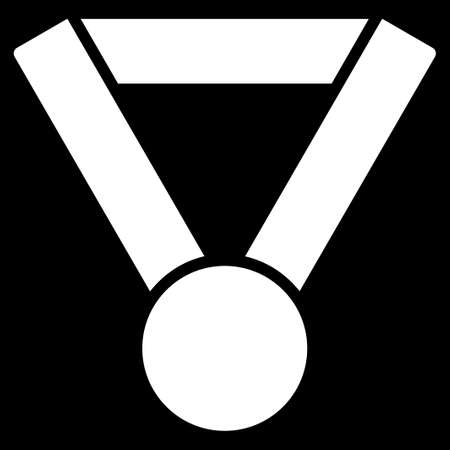 Champion award icon from Competition & Success Bicolor Icon Set. Glyph style is flat symbols, white color, rounded angles, black background.の写真素材