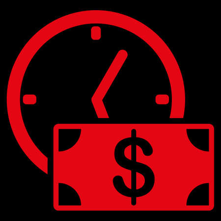 Credit icon. This flat vector symbol uses red color, rounded angles, and isolated on a black background.のイラスト素材