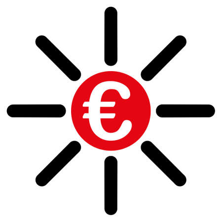 Distribution  icon. Vector style is flat bicolor, intensive red and black symbol, rounded angles, white background.のイラスト素材