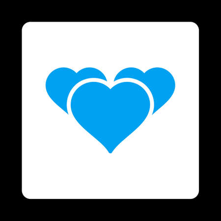 Favourites icon. Icon style is blue and white colors, flat rounded square button, black background.のイラスト素材