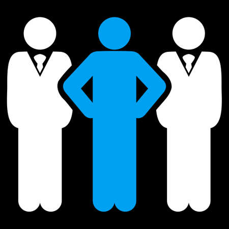 Team icon. This flat vector symbol uses blue and white colors, rounded angles, and isolated on a black background.のイラスト素材