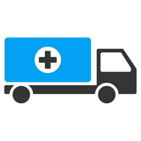 Drugs Shipment vector icon. Style is bicolor flat symbol, blue and gray colors, rounded angles, white background.のイラスト素材