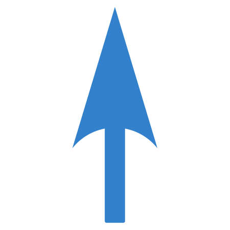 Arrow Axis Y icon from Primitive Set. This isolated flat symbol is drawn with cobalt color on a white background, angles are rounded.の写真素材
