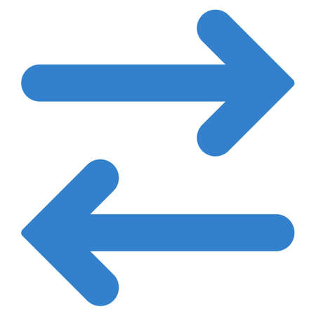 Flip Horizontal icon from Primitive Set. This isolated flat symbol is drawn with cobalt color on a white background, angles are rounded.の写真素材