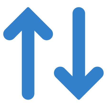 Flip Vertical icon from Primitive Set. This isolated flat symbol is drawn with cobalt color on a white background, angles are rounded.の写真素材