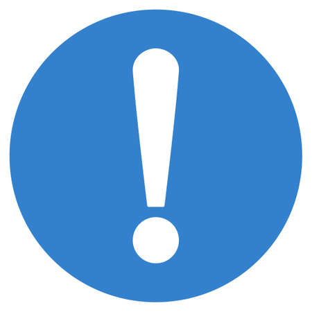 Problem icon from Primitive Set. This isolated flat symbol is drawn with cobalt color on a white background, angles are rounded.の写真素材