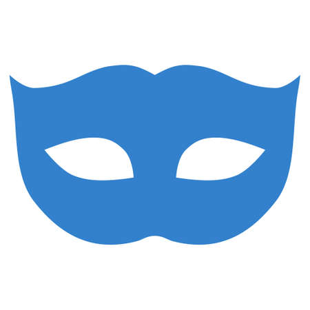 Privacy Mask icon from Primitive Set. This isolated flat symbol is drawn with cobalt color on a white background, angles are rounded.の写真素材