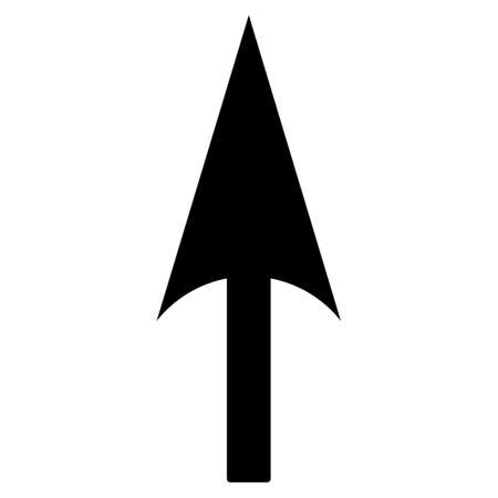 Arrow Axis Y icon from Primitive Set. This isolated flat symbol is drawn with black color on a white background, angles are rounded.のイラスト素材