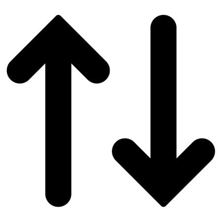 Flip Vertical icon from Primitive Set. This isolated flat symbol is drawn with black color on a white background, angles are rounded.のイラスト素材