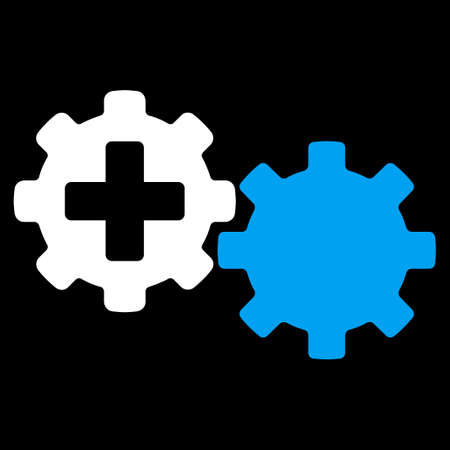 Medical Process vector icon. Style is bicolor flat symbol, blue and white colors, rounded angles, black background.のイラスト素材
