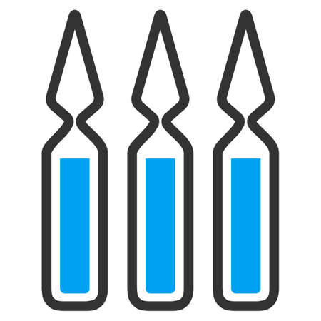 Ampoules vector icon. Style is bicolor flat symbol, blue and gray colors, rounded angles, white background.のイラスト素材