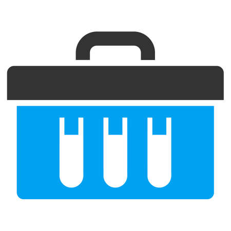 Analysis vector icon. Style is bicolor flat symbol, blue and gray colors, rounded angles, white background.のイラスト素材