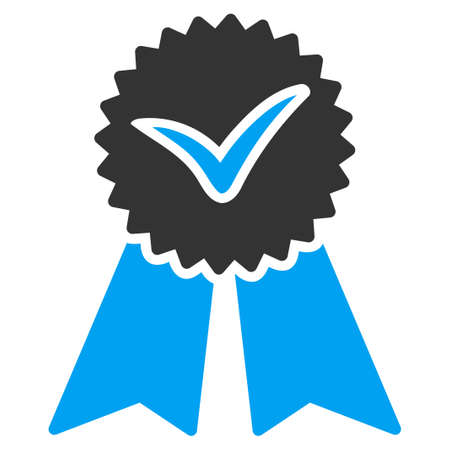 Approvement vector icon. Style is bicolor flat symbol, blue and gray colors, rounded angles, white background.のイラスト素材