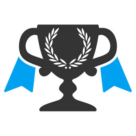 Award Cup vector icon. Style is bicolor flat symbol, blue and gray colors, rounded angles, white background.のイラスト素材