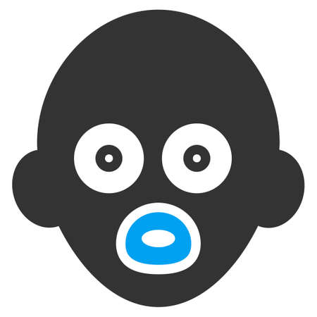 Baby Head vector icon. Style is bicolor flat symbol, blue and gray colors, rounded angles, white background.のイラスト素材