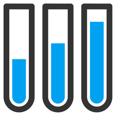 Blood Analysis vector icon. Style is bicolor flat symbol, blue and gray colors, rounded angles, white background.のイラスト素材