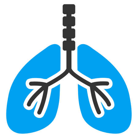 Breathe System vector icon. Style is bicolor flat symbol, blue and gray colors, rounded angles, white background.のイラスト素材