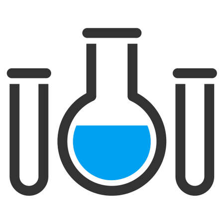 Chemical Vessels vector icon. Style is bicolor flat symbol, blue and gray colors, rounded angles, white background.のイラスト素材