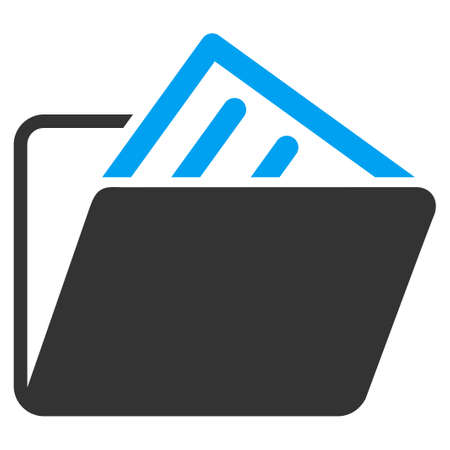 Document Folder vector icon. Style is bicolor flat symbol, blue and gray colors, rounded angles, white background.のイラスト素材