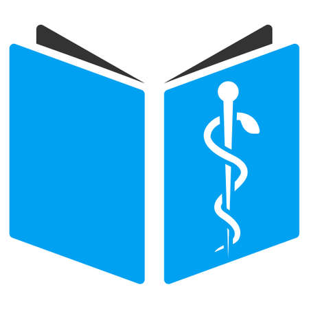 Drug Handbook vector icon. Style is bicolor flat symbol, blue and gray colors, rounded angles, white background.のイラスト素材