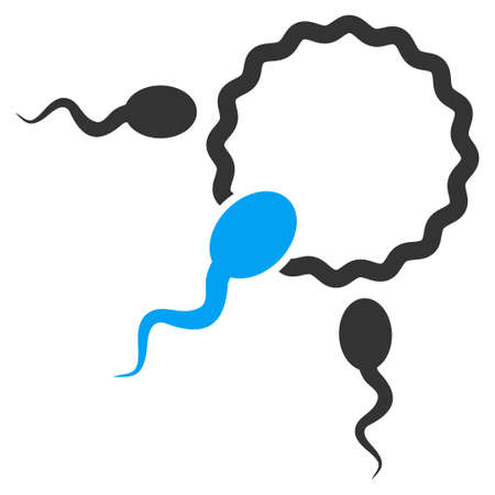 Fertilization vector icon. Style is bicolor flat symbol, blue and gray colors, rounded angles, white background.のイラスト素材