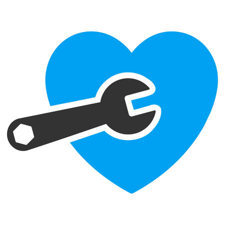 Heart Surgery vector icon. Style is bicolor flat symbol, blue and gray colors, rounded angles, white background.のイラスト素材