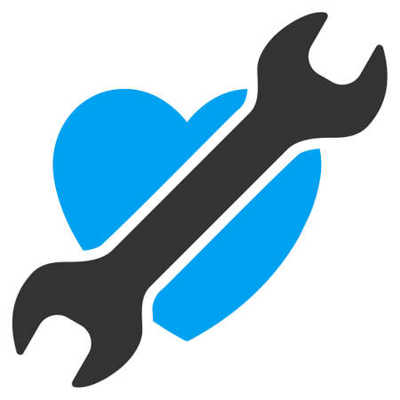 Heart Surgery vector icon. Style is bicolor flat symbol, blue and gray colors, rounded angles, white background.のイラスト素材