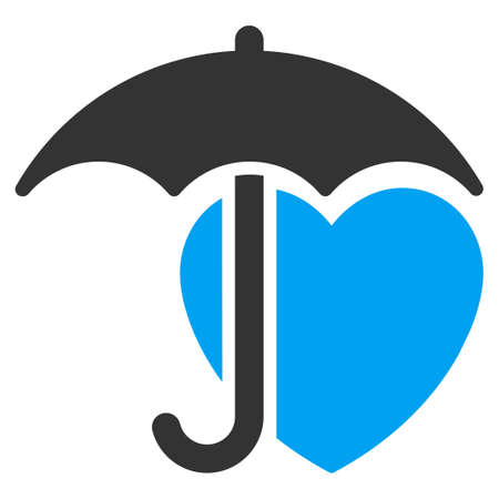 Heart Protection vector icon. Style is bicolor flat symbol, blue and gray colors, rounded angles, white background.のイラスト素材