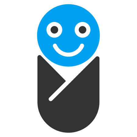 Infant vector icon. Style is bicolor flat symbol, blue and gray colors, rounded angles, white background.のイラスト素材