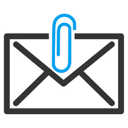Mail Attachement vector icon. Style is bicolor flat symbol, blue and gray colors, rounded angles, white background.のイラスト素材
