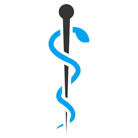 Medical Needle vector icon. Style is bicolor flat symbol, blue and gray colors, rounded angles, white background.のイラスト素材