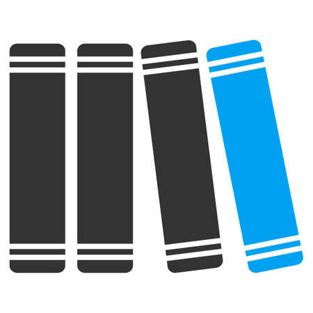 Library Books vector icon. Style is bicolor flat symbol, blue and gray colors, rounded angles, white background.のイラスト素材