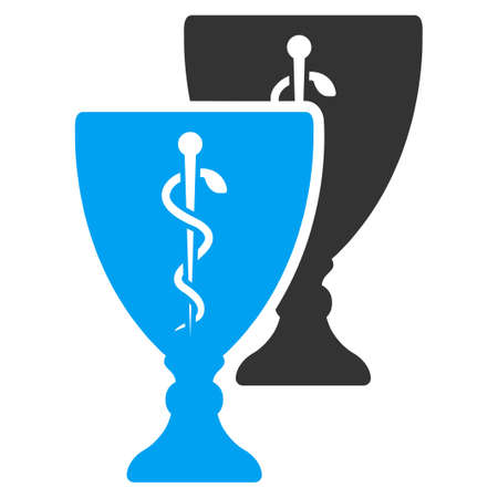 Medical Cups vector icon. Style is bicolor flat symbol, blue and gray colors, rounded angles, white background.のイラスト素材