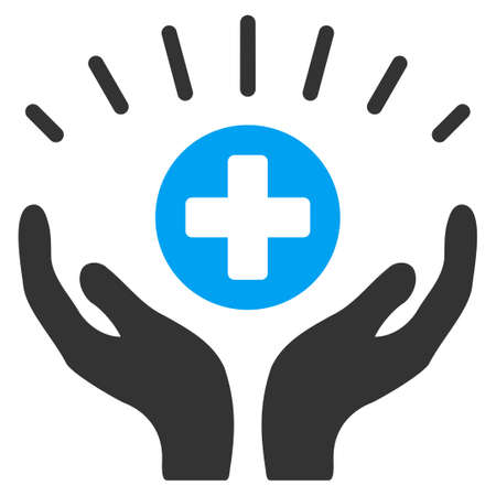 Medical Prosperity vector icon. Style is bicolor flat symbol, blue and gray colors, rounded angles, white background.のイラスト素材