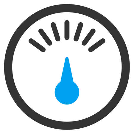 Meter vector icon. Style is bicolor flat symbol, blue and gray colors, rounded angles, white background.のイラスト素材
