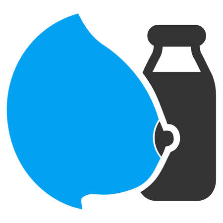 Mother Milk vector icon. Style is bicolor flat symbol, blue and gray colors, rounded angles, white background.のイラスト素材