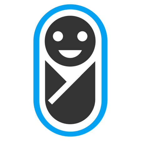 Newborn vector icon. Style is bicolor flat symbol, blue and gray colors, rounded angles, white background.のイラスト素材