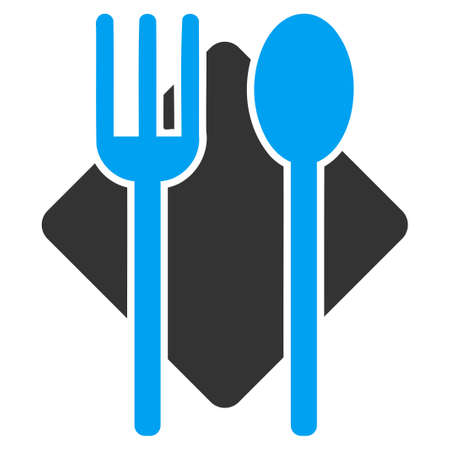 Nutrition vector icon. Style is bicolor flat symbol, blue and gray colors, rounded angles, white background.のイラスト素材