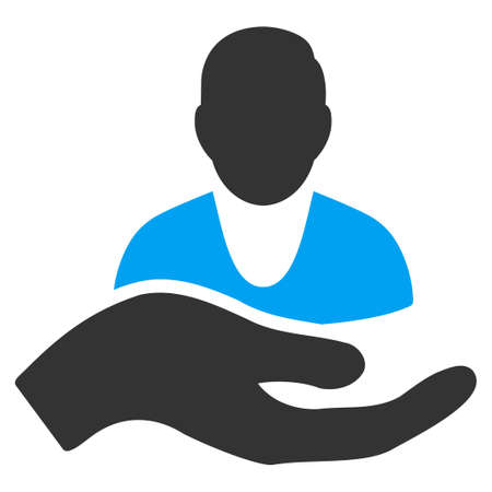 Patient Assistance vector icon. Style is bicolor flat symbol, blue and gray colors, rounded angles, white background.のイラスト素材