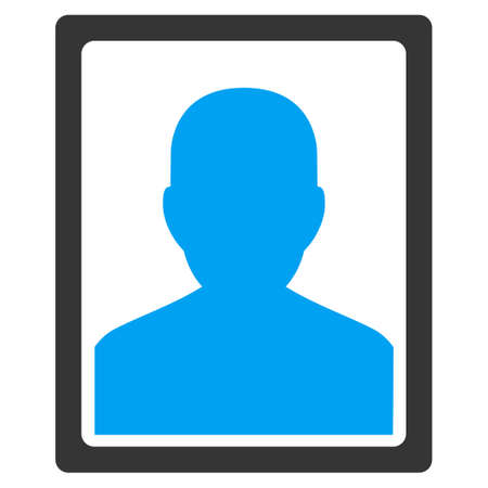 Patient Portrait vector icon. Style is bicolor flat symbol, blue and gray colors, rounded angles, white background.のイラスト素材