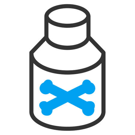 Poison Bottle vector icon. Style is bicolor flat symbol, blue and gray colors, rounded angles, white background.のイラスト素材