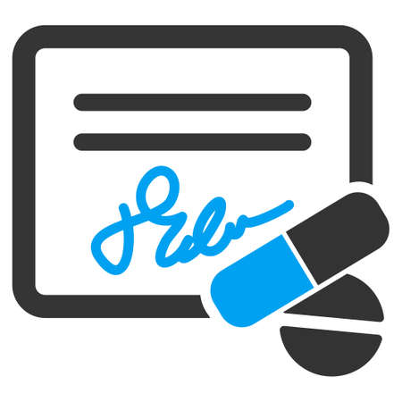 Receipt vector icon. Style is bicolor flat symbol, blue and gray colors, rounded angles, white background.のイラスト素材