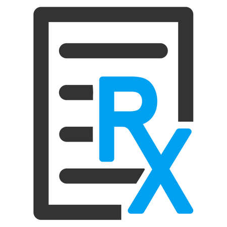 Receipt vector icon. Style is bicolor flat symbol, blue and gray colors, rounded angles, white background.のイラスト素材