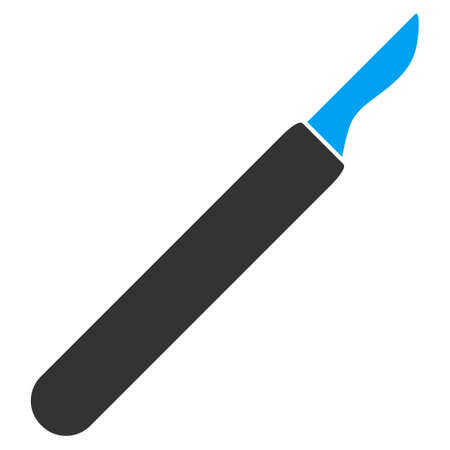 Scalpel vector icon. Style is bicolor flat symbol, blue and gray colors, rounded angles, white background.のイラスト素材